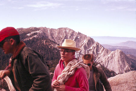 Explorer Post 360 on the trail to Wellman's Cienaga with Tahquitz Peak in the rear - 5-17-59