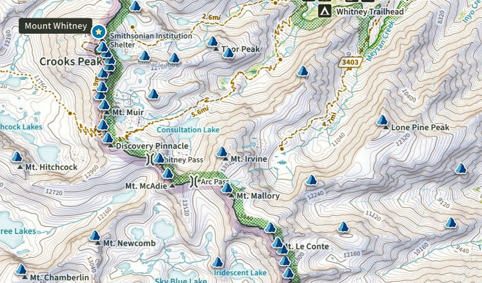 Mt. Mallory and vicinity map