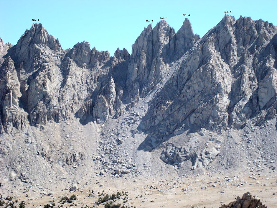 Center Basin Crags southwest side from Center Basin Center Basin Crags southwest side from Center Basin