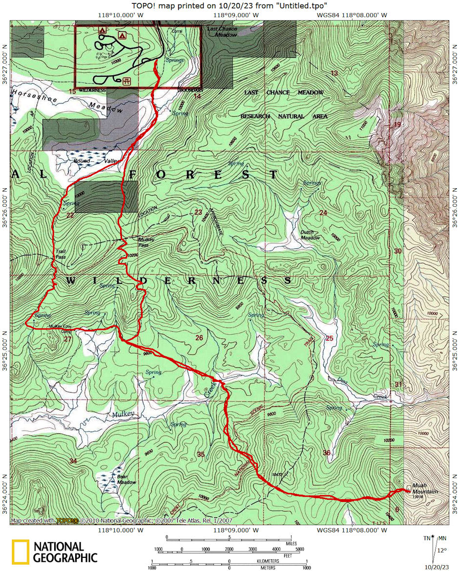 Route to Muah Mountain and Trail Pass 1973