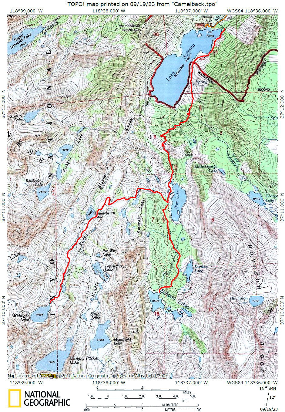 Lake Sabrina Basin Trails