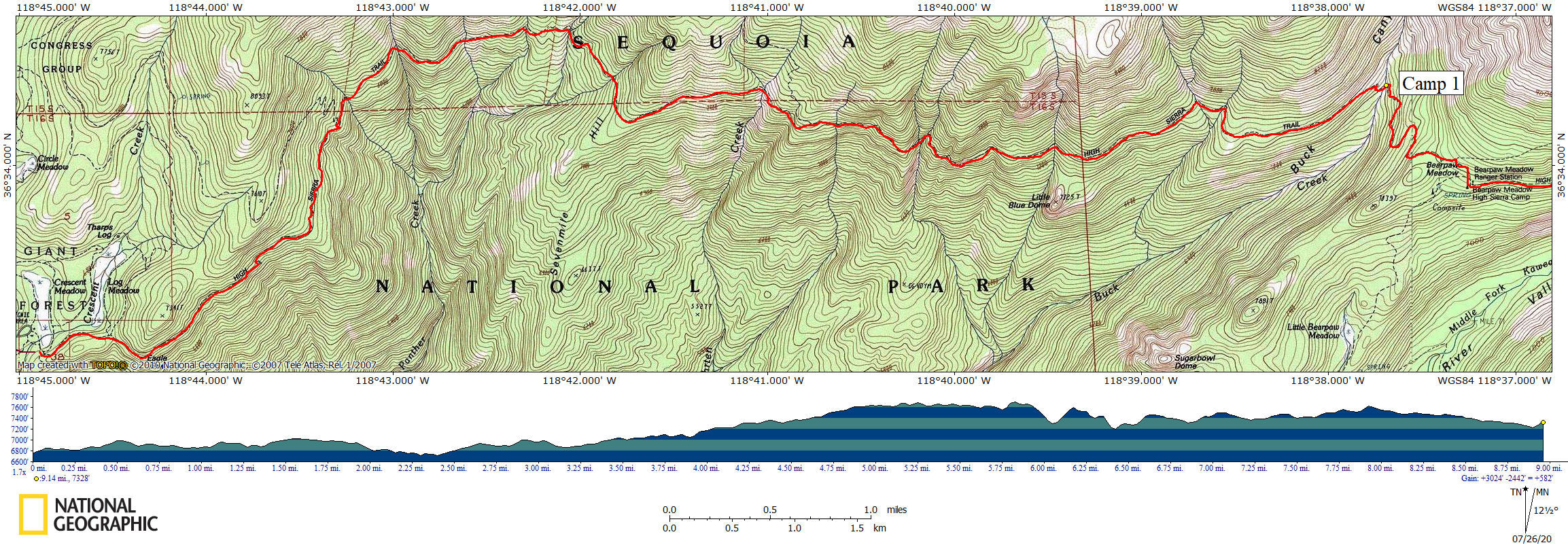 High Sierra Trail 1957 Day 1