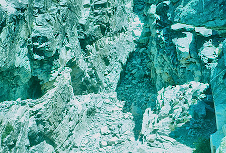 Tunnels at difficult trail building area - Sequoia National Park 20 Jul 1957