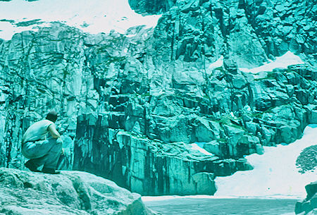 Me viewing ice covered 'cliff lake' - Sequoia National Park 20 Jul 1957