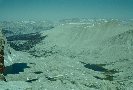 Hitchcock Lake (left), Guitar Lake (right) from Mount Whitney Trail - 00 Jul 1957