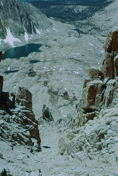 Hitchcock Lake view down west side of Mount Whitney Trail - 24 Jul 1957