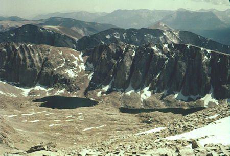 Hitchcock Lakes and Mt. Hitchcock from top of Mount Whitney - 24 Jul 1957