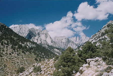 Looking back at Mount Whitney on way home - 26 Jul 1957