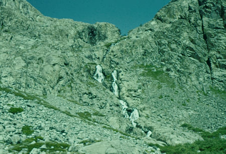 Trail on left from lunch at top of waterfall below Lake Catherine - Ansel Adams Wilderness - Aug 1958