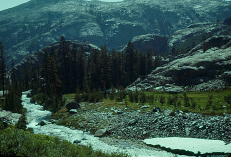 Looking downstream on North Fork San Joaquin - Ansel Adams Wilderness - Aug 1958