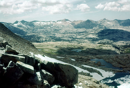 Looking over Foerster Peak Pass toward Merced River - Yosemite National Park - Aug 1958