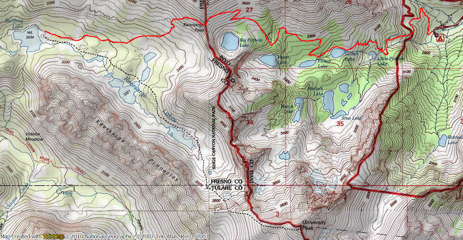 University Peak route map