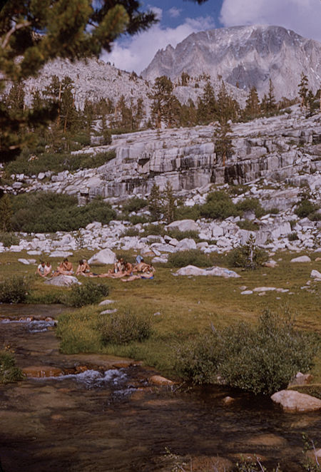 Explorer Post 360 trek members enjoying Whitney Creek - Mount Whitney - 19 Aug 1965