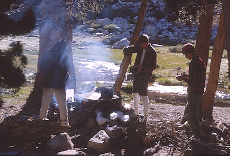 Explorer Post 360 enjoying breakfast at Whitney Creek camp - 20 Aug 1965