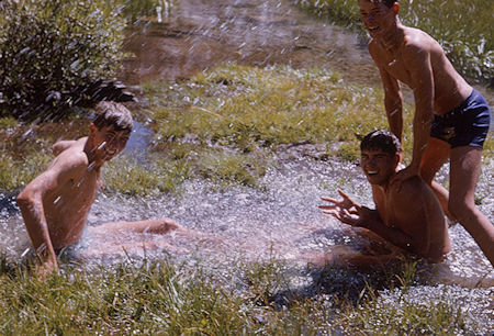 Explorer Post 360 enjoying swim in Whitney Creek - 20 Aug 1965