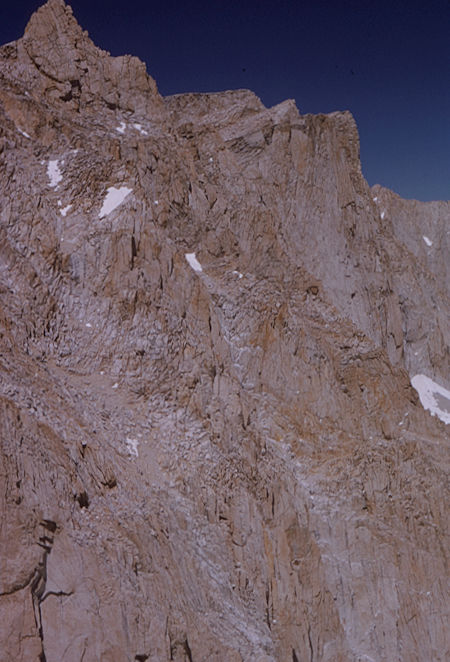 Mount Whitney east face from trail down to Consultation Lake - 21 Aug 1965