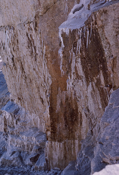 Ice on the trail down from Trail Crest - 21 Aug 1965