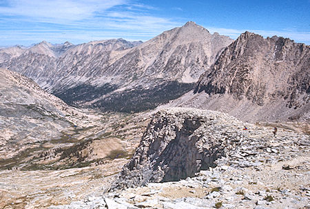 Bubbs Creek, University Peak, Center Peak from Forester Pass trail - Kings Canyon National Park 23 Aug 1971