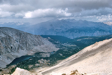 Lower Crabtree Lakes and Meadow from Mt. Hitchcock - Sequoia National Park 26 Aug 1971