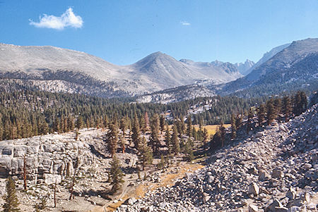 Crabtree Meadow, Mt. Whitney (far skyline) - Sequoia National Park 27 Aug 1971