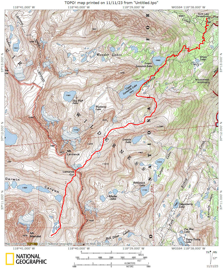 LaMarck Col route map 1975