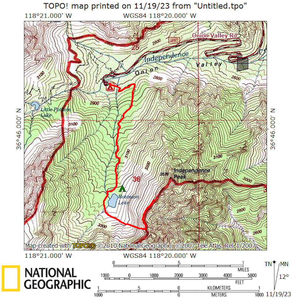 Independence Peak almost route map 1976