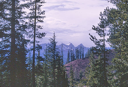 Mt. Ritter and Banner Peak from trail to Deer Creek - John Muir Wilderness 19 Aug 1967
