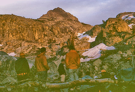 Alpine glow from camp near Read and White Lake - John Muir Wilderness 21 Aug 1967