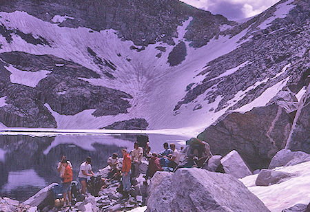 The gang pausing at Red and White Lake - John Muir Wilderness 22 Aug 1967
