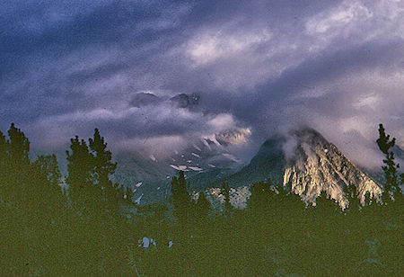Storm clouds over the recesses - John Muir Wilderness 25 Aug 1967