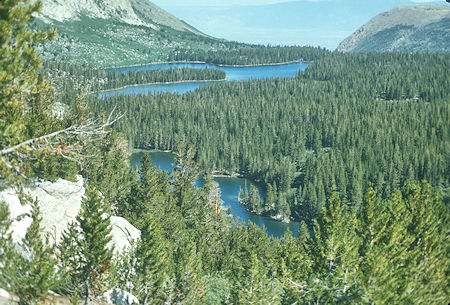 Davis (1st) Lake and 2nd Lake from 3rd Lake outlet