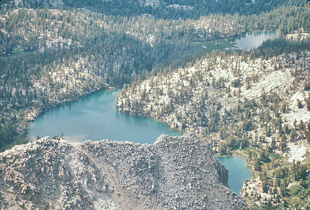 Steelhead Lake near McGee Creek valley from Mt. Stanford