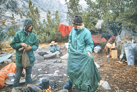 Drying out camp at Rose Lake - John Muir Wilderness 06 Sep 1976
