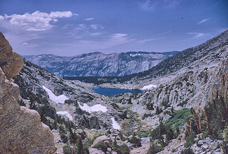 View south over Heart Lake from Selden Pass - John Muir Wilderness 15 Aug 1962