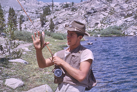 Clint Powell's fish at Sallie Keyes Lakes - John Muir Wilderness 15 Aug 1962