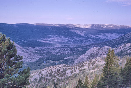 View down San Jouquin River over Blaney Meadows from trail - John Muir Wilderness 16 Aug 1962