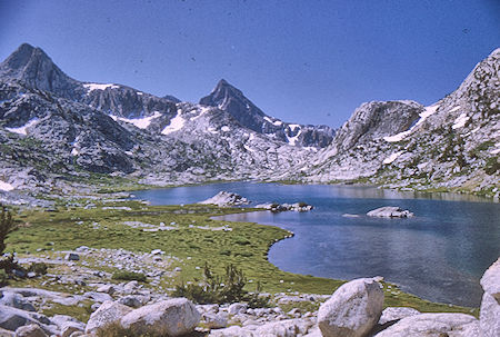 Mt. Spencer and Mt. Huxley over Evolution Lake - Kings Canyon National Park 18 Aug 1969