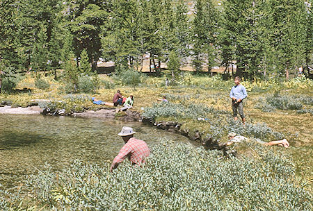 Relaxing at Little Pete Meadow camp - Kings Canyon National Park 27 Aug 1964