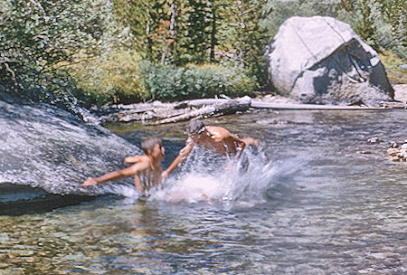 Swimming at Little Pete Meadow - Kings Canyon National Park 27 Aug 1964