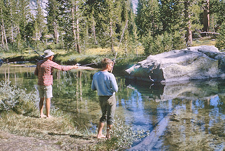 Fishing at Little Pete Meadow - Kings Canyon National Park 27 Aug 1964