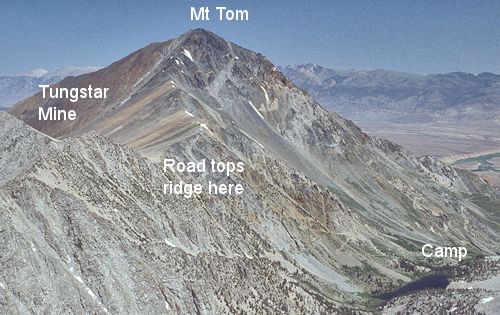 Route to Mt Tom from Horton Lake as viewed from Four Gables