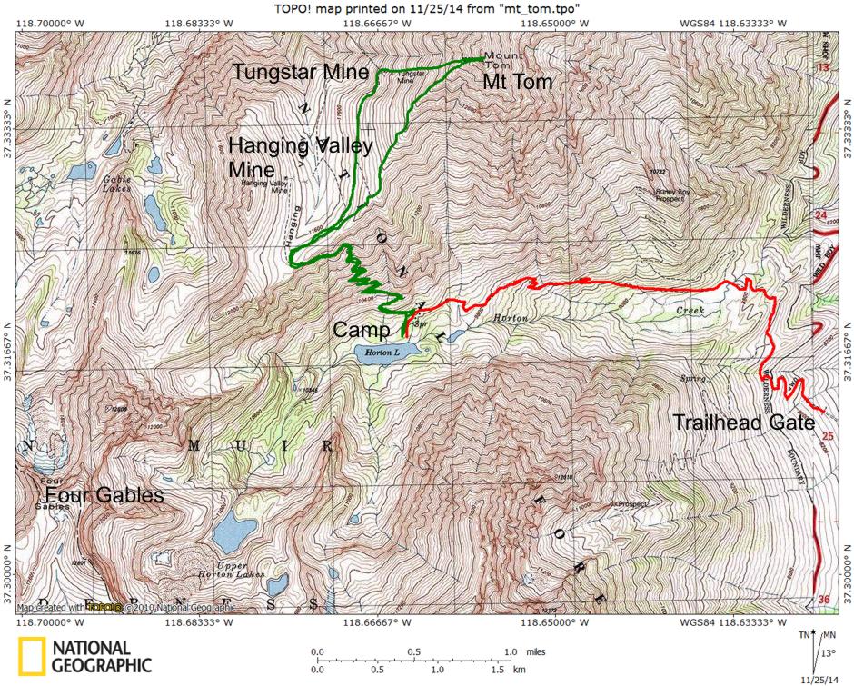Mt Tom Route Map