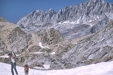 Palisades, Cateract Creek Pass from Dumbbell Lake Pass, Steve Palash, Richard Alvernez - Kings Canyon National Park 27 Aug 1969