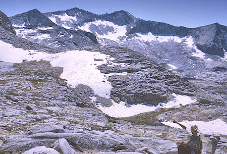 Gil Beilke checking out State Peak from our route - Kings Canyon National Park 28 Aug 1969