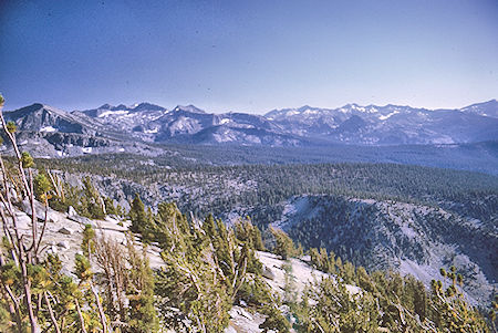 View toward Horsehoe Lakes camp from Windy Ridge - Kings Canyon National Park 28 Aug 1969