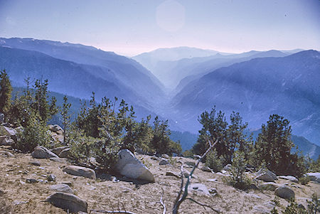 Tehipite Dome, Middle Fork Kings River from Windy Ridge - Kings Canyon National Park 28 Aug 1969