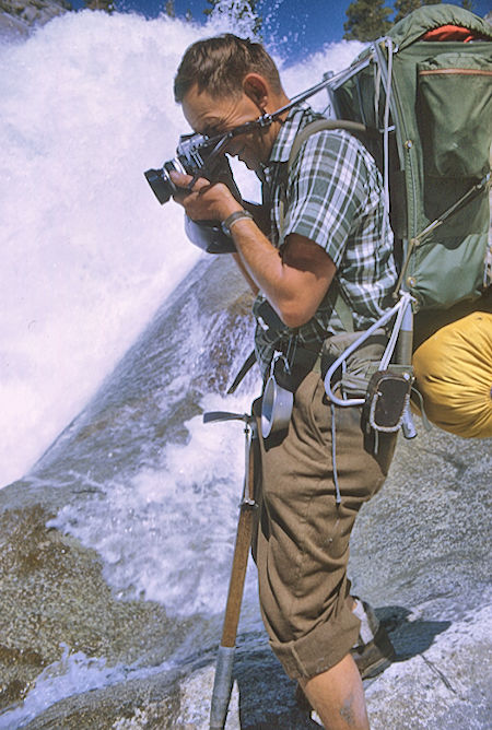 Gil Beilke photographing the Middle Fork Kings River - Kings Canyon National Park 30 Aug 1969