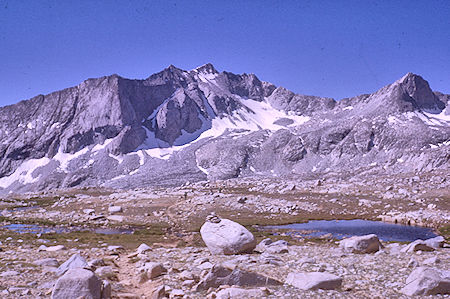 Vennacher Needle, descending Upper Basin from Mather Pass - Kings Canyon National Park 21 Aug 1963