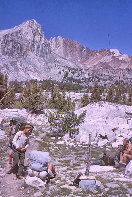 Twin Lakes trail junction on Woods Creek - Kings Canyon National Park 22 Aug 1963