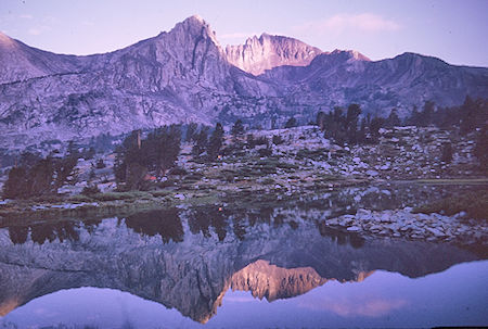 Sunrise on Crater Mountain over Twin Lakes - Kings Canyon National Park 28 Aug 1970